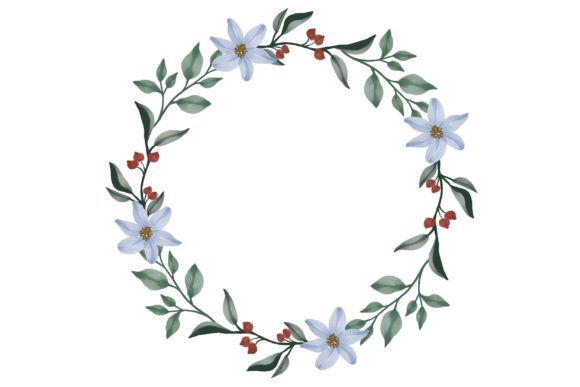 Blue Floral Wreath for Wedding Card: A Versatile Watercolor Design