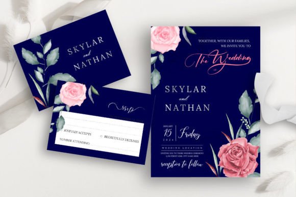 Designing Romance: The Watercolor Rose Wedding Template