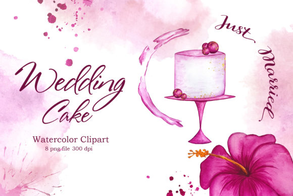 Elegant Hand Painted Watercolor Clipart for Wedding Designs