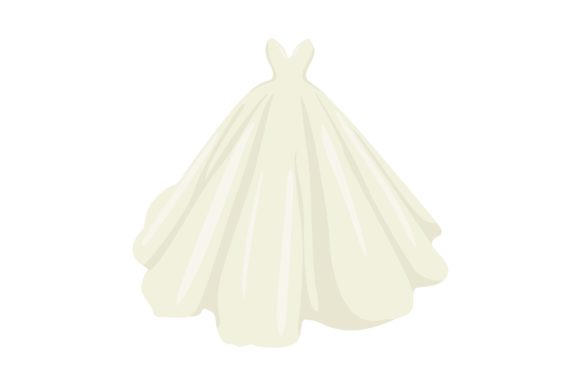 Elegant Wedding Gown Illustration for Timeless Design Projects