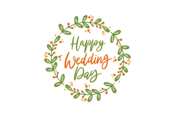 Happy Wedding Day: A Floral Lettering Design for Your Projects