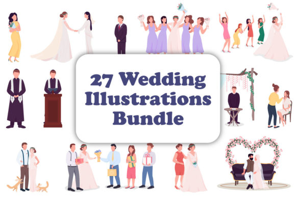 Modern Wedding Illustrations for Your Creative Projects