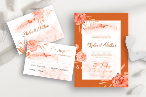Soft Elegance for Your Wedding Suite: Floral Watercolor Templates