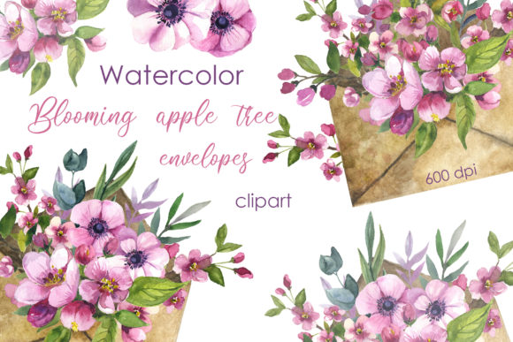 Watercolor Flower Clipart for Elegant Wedding Decor and Invitations