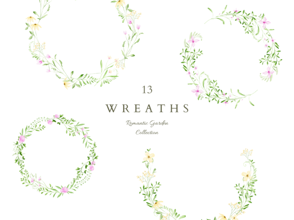 Watercolor Wreaths Wedding Clipart: A Designer's Botanical Toolkit