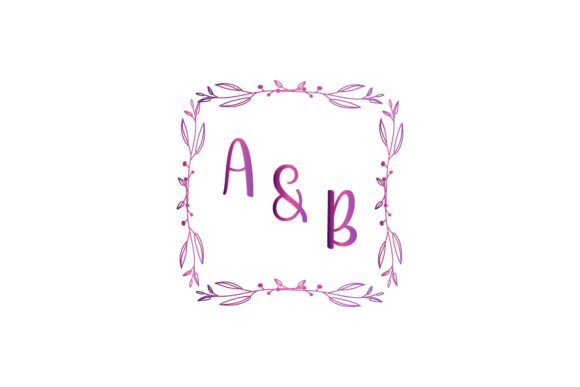 Wedding Name Initials Decoration A & B: Elegant Monogram Design
